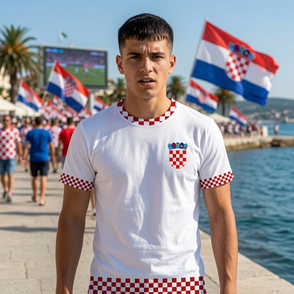 Croatia Football Jersey – Hrvatska Checkerboard National Pride Tee
